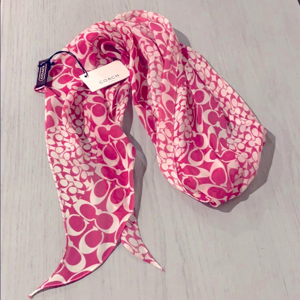Coach 100% silk soie scarf. New with tags.
